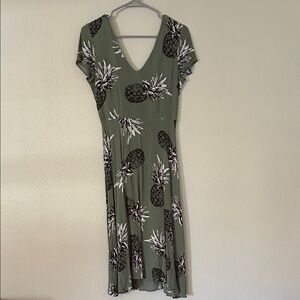 Pineapple Print Green Dress